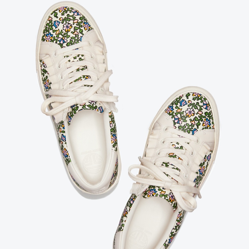 NEW Tory Burch Sport Ruffle Floral Tennis Sneaker - Picture 7 of 7